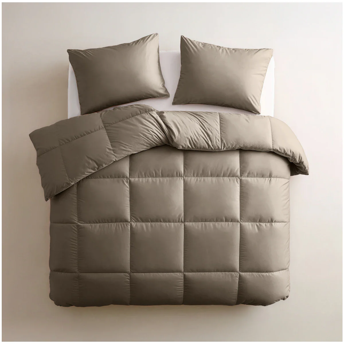 Zelesta Deluxe Uni Baumwollsatin Sommerbettdecke - Walnussbraun - Image 3