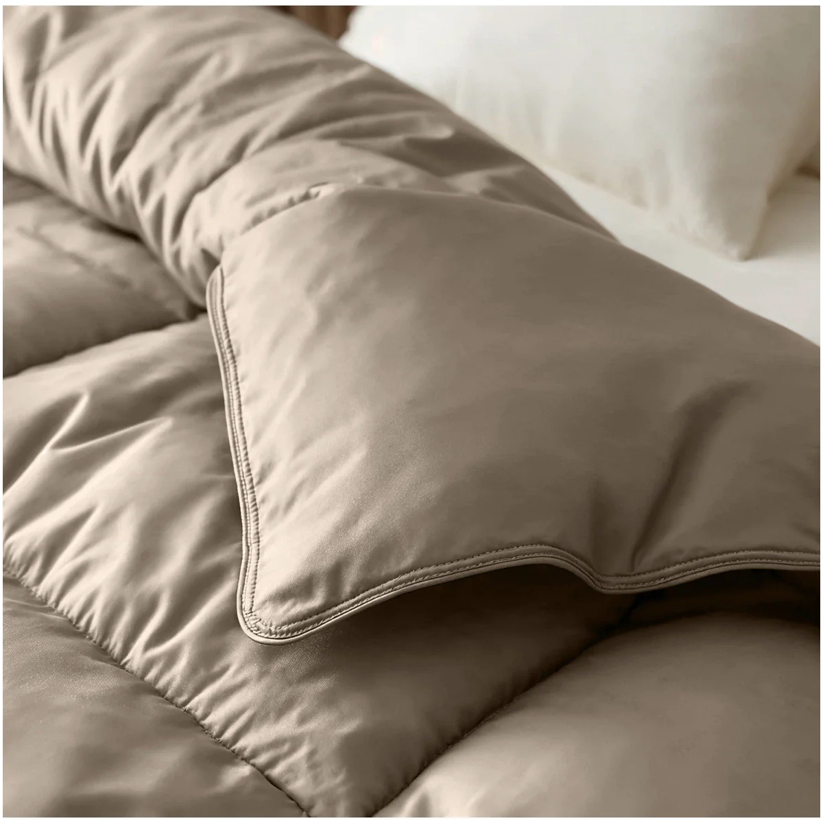 Zelesta Deluxe Uni Baumwollsatin Sommerbettdecke - Walnussbraun - Image 4