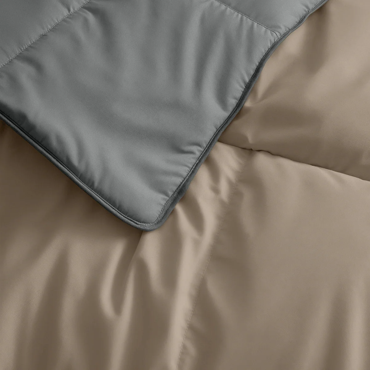 Zelesta Deluxe Perkal-Baumwolle Bettdecke - Anthrazit & Taupe - Image 8
