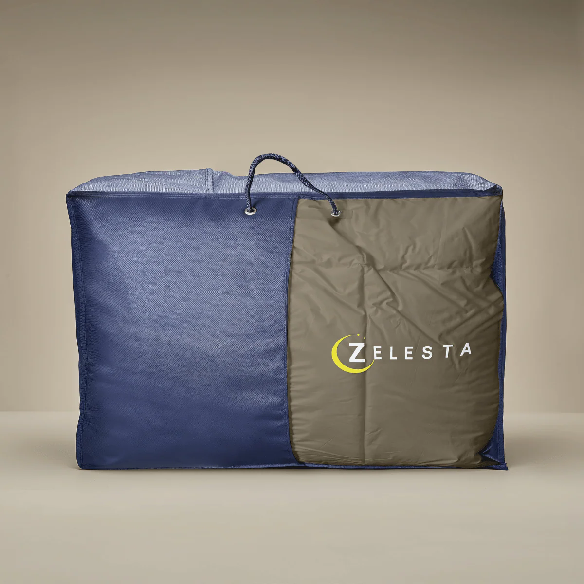 Zelesta Deluxe Perkal-Baumwolle Bettdecke - Taupe & Creme - Image 9