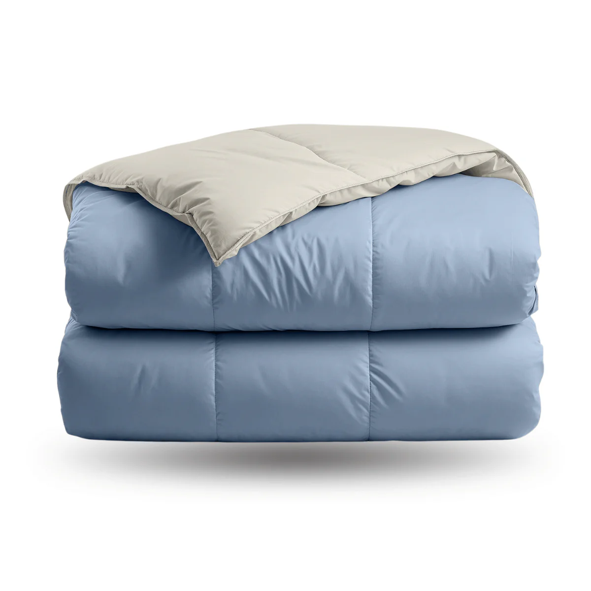 Zelesta Deluxe Perkal-Baumwolle Bettdecke - Traumblau & Creme