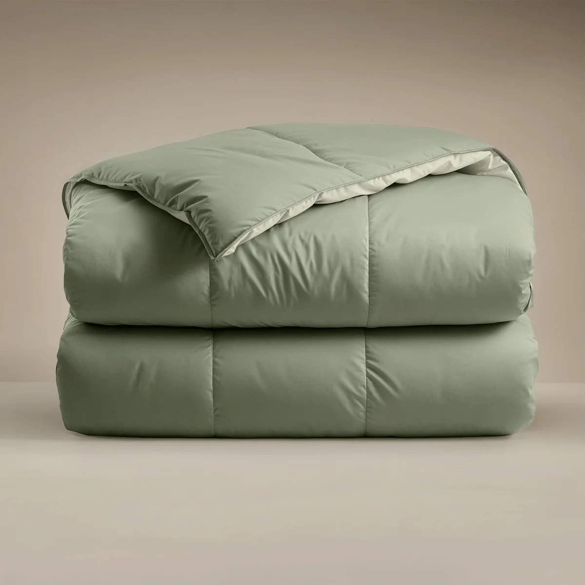 Zelesta Deluxe Perkal-Baumwolle Bettdecke - Olivgrün & Mint - Image 11