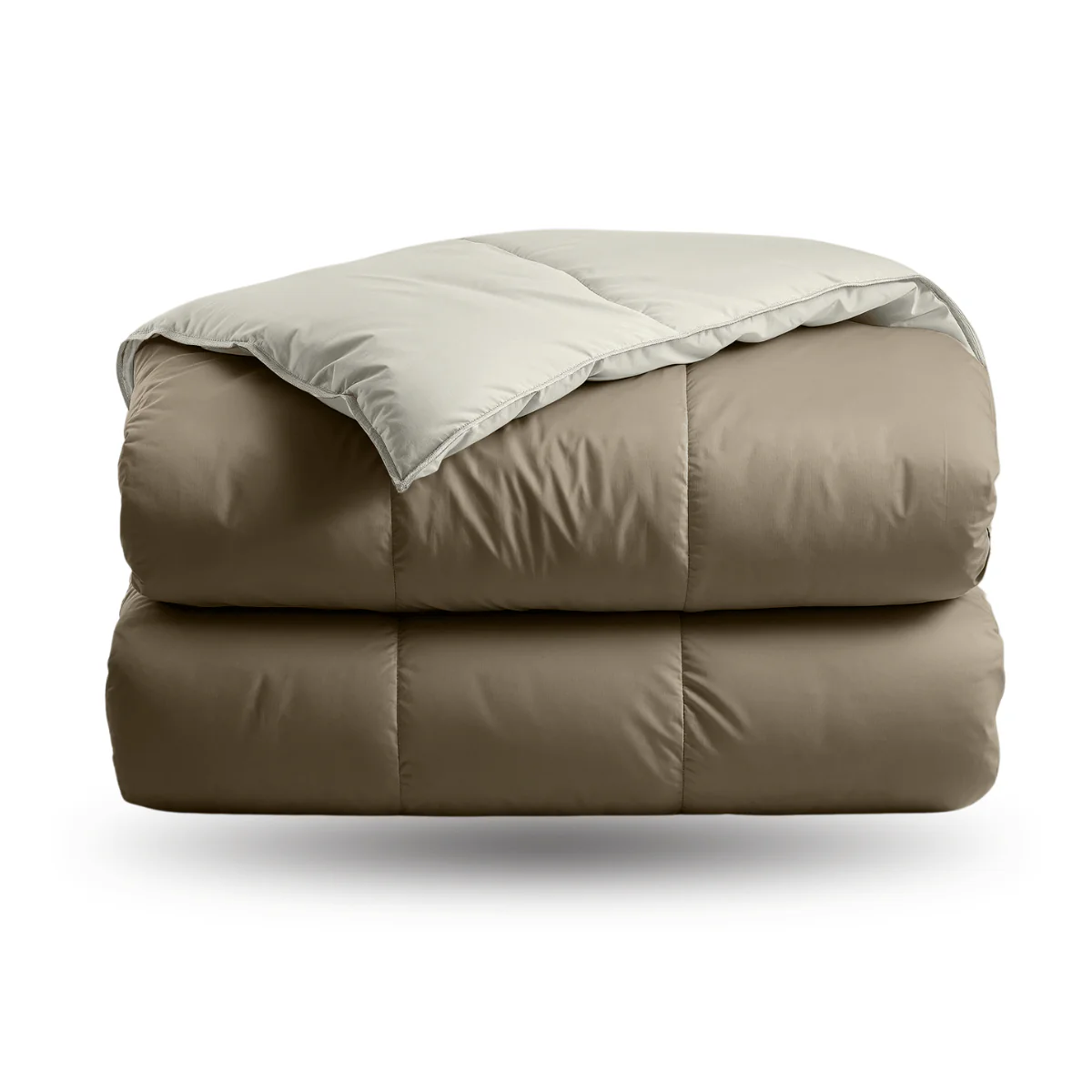Zelesta Deluxe Perkal-Baumwolle Bettdecke - Taupe & Creme