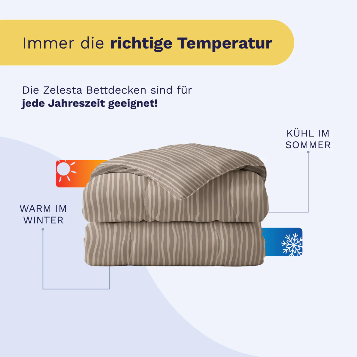 Zelesta Pure Design Baumwolle Bettdecke - Brown Stripes - Image 7