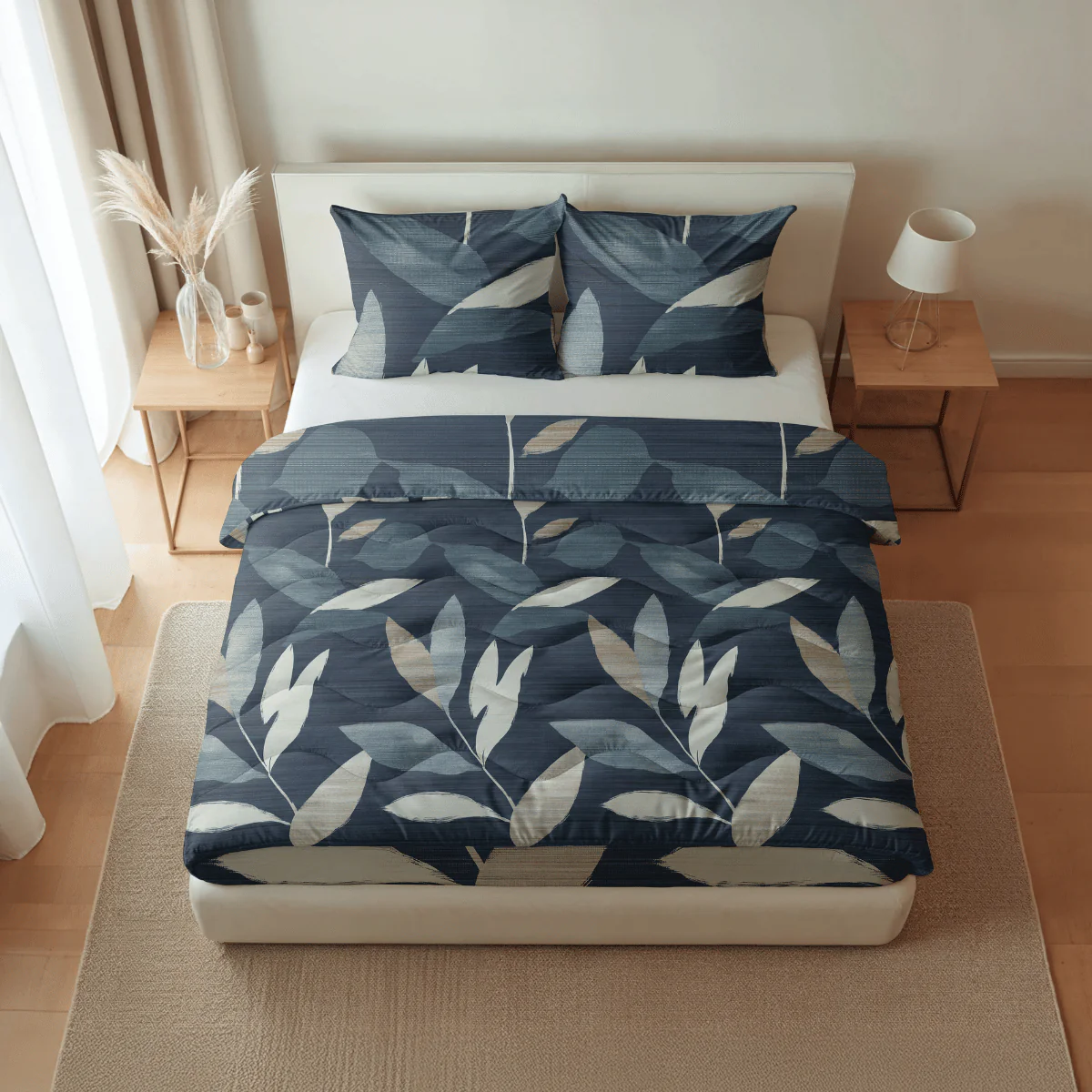 Zelesta Pure Design Baumwolle Bettdecke - Dark Leaves - Image 2