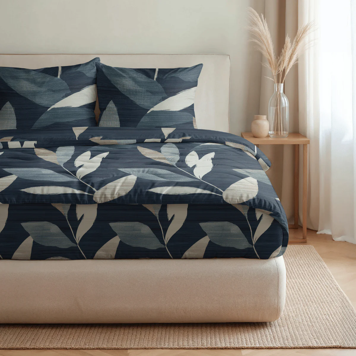 Zelesta Pure Design Baumwolle Bettdecke - Dark Leaves - Image 3