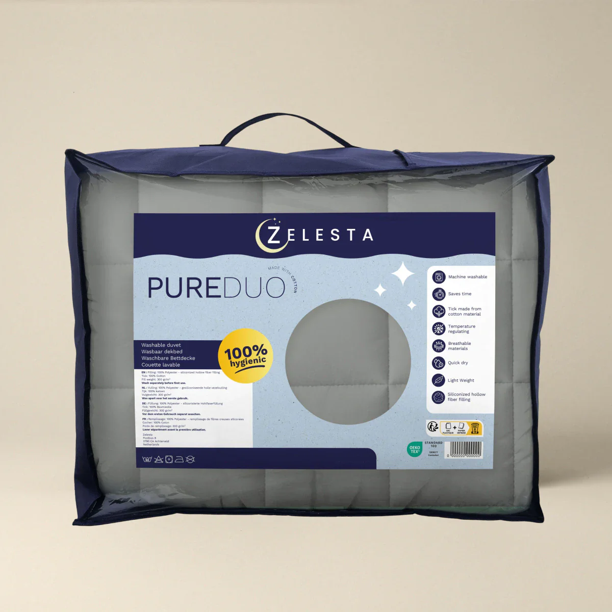Zelesta Pure Duo Baumwolle Bettdecke - Dunkelgrau & Hellgrau - Image 7