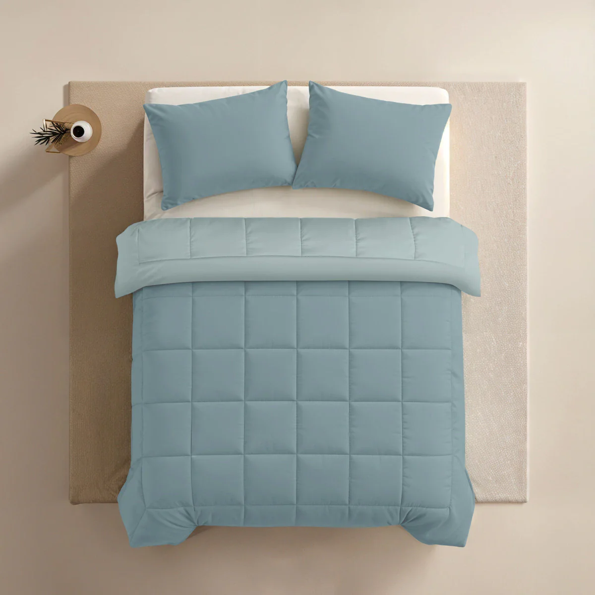 Zelesta Pure Duo Baumwolle Bettdecke - Graublau & Hellblau - Image 4