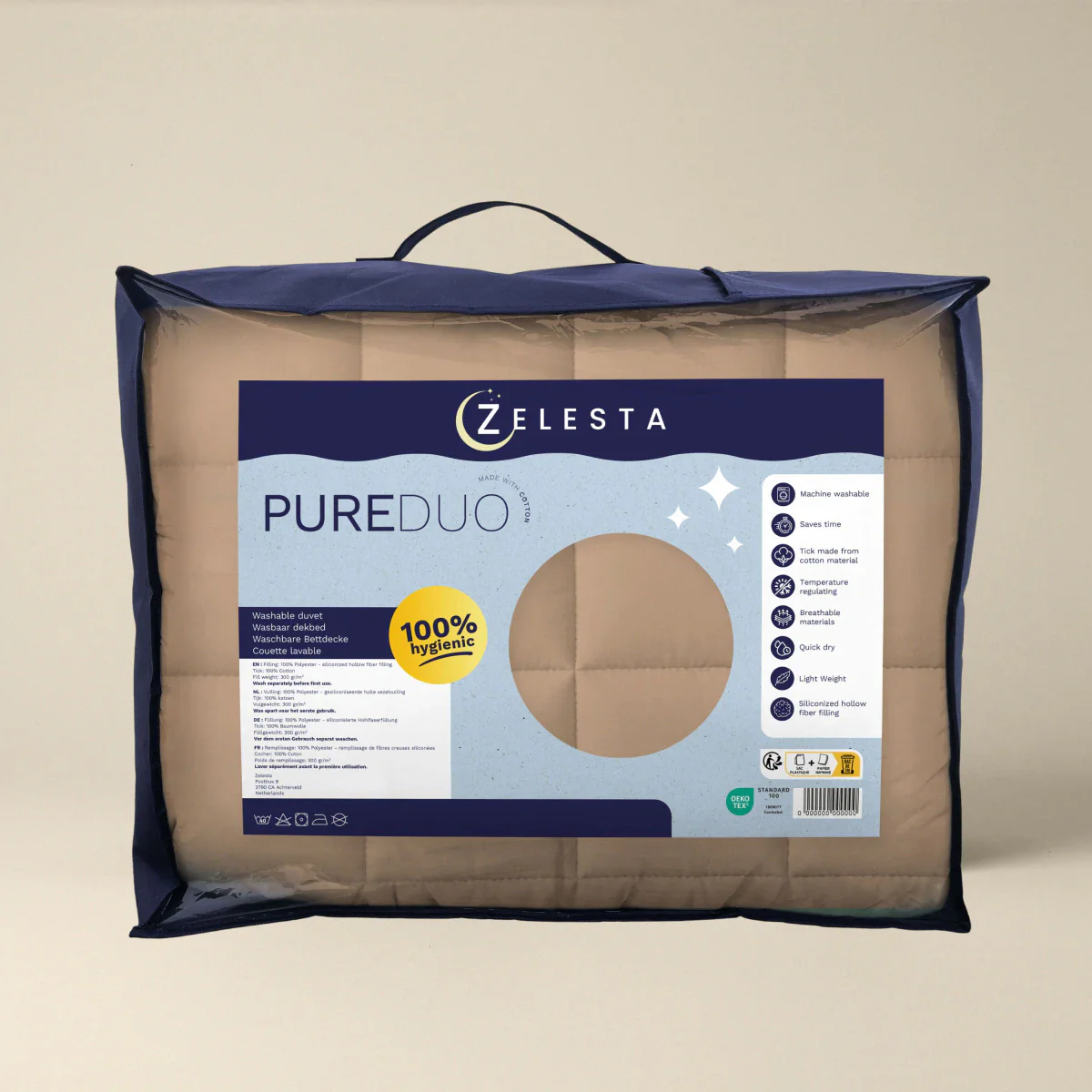 Zelesta Pure Duo Baumwolle Sommerbettdecke - Rosabraun & Betonbraun - Image 7