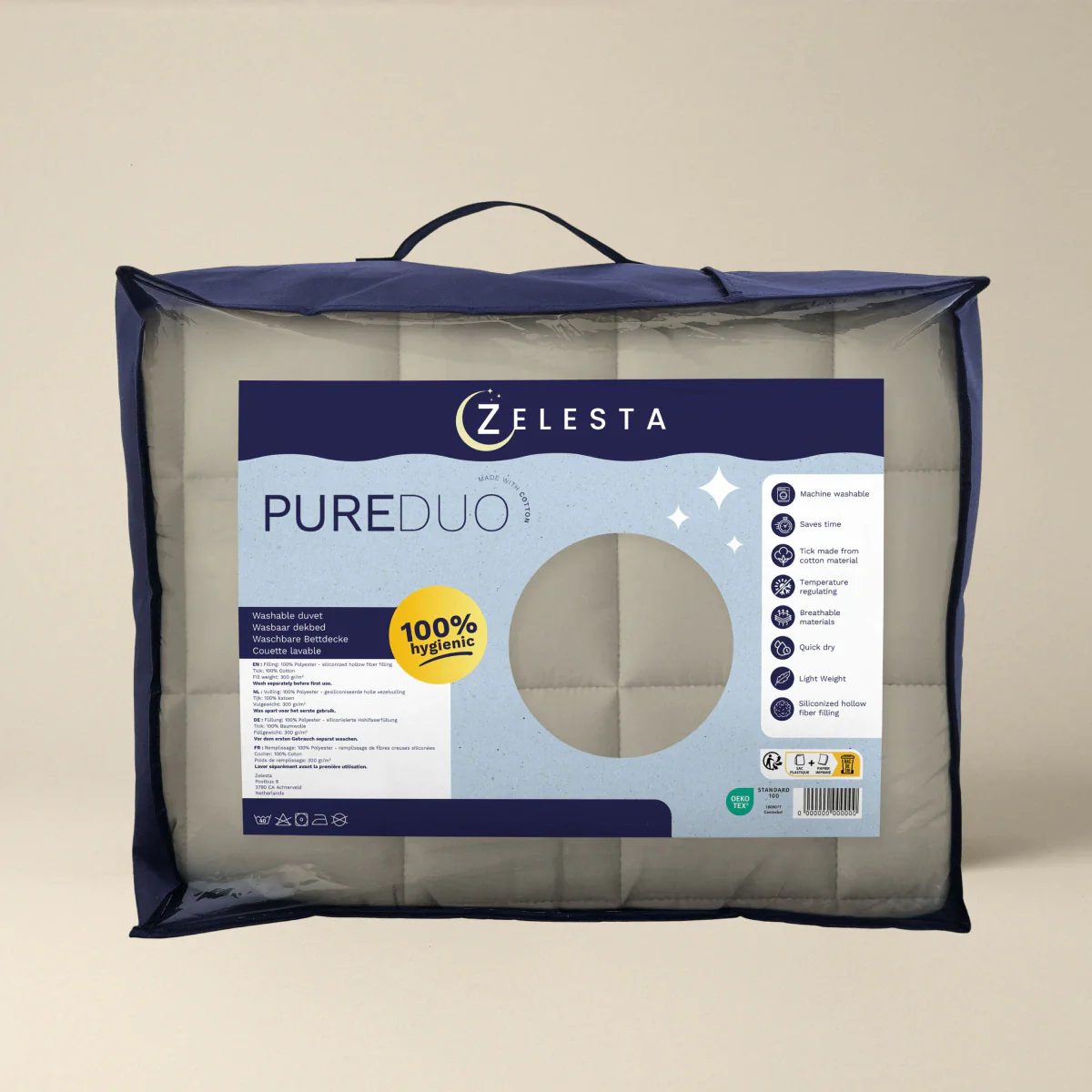 Zelesta Pure Duo Baumwolle Bettdecke - Warmgrau & Cremeweiß - Image 7