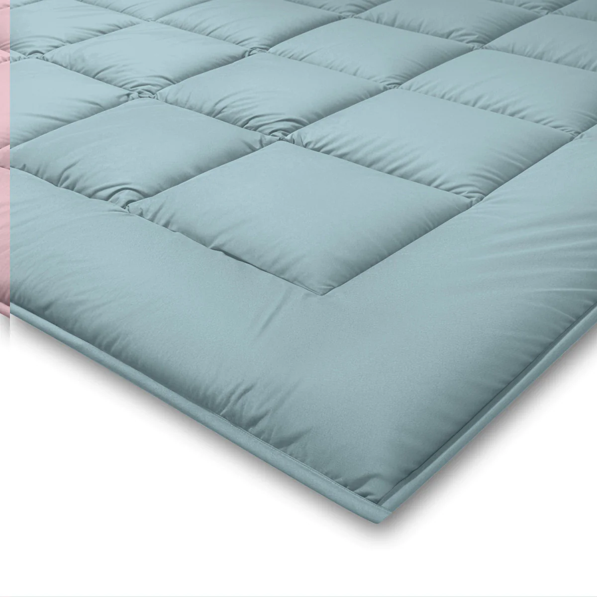 Zelesta Pure Duo Baumwolle Sommerbettdecke - Graublau & Hellblau - Image 6