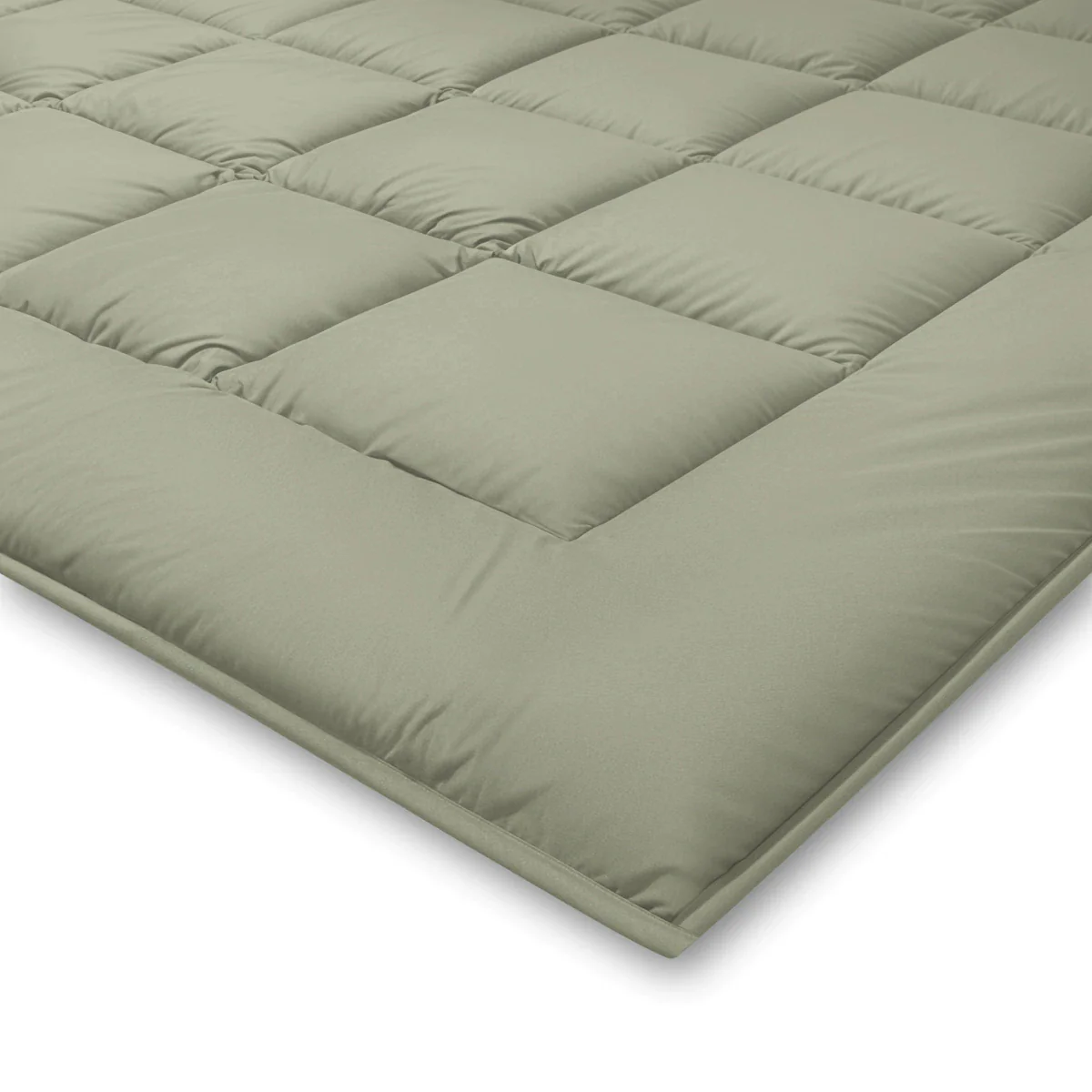 Zelesta Pure Duo Baumwolle Sommerbettdecke - Graugrün & Zartes Graugrün - Image 6