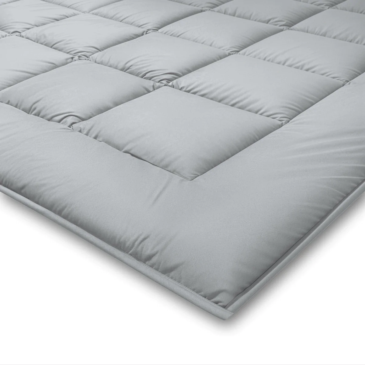 Zelesta Pure Duo Baumwolle Sommerbettdecke - Hellgrau & Buttergelb - Image 6