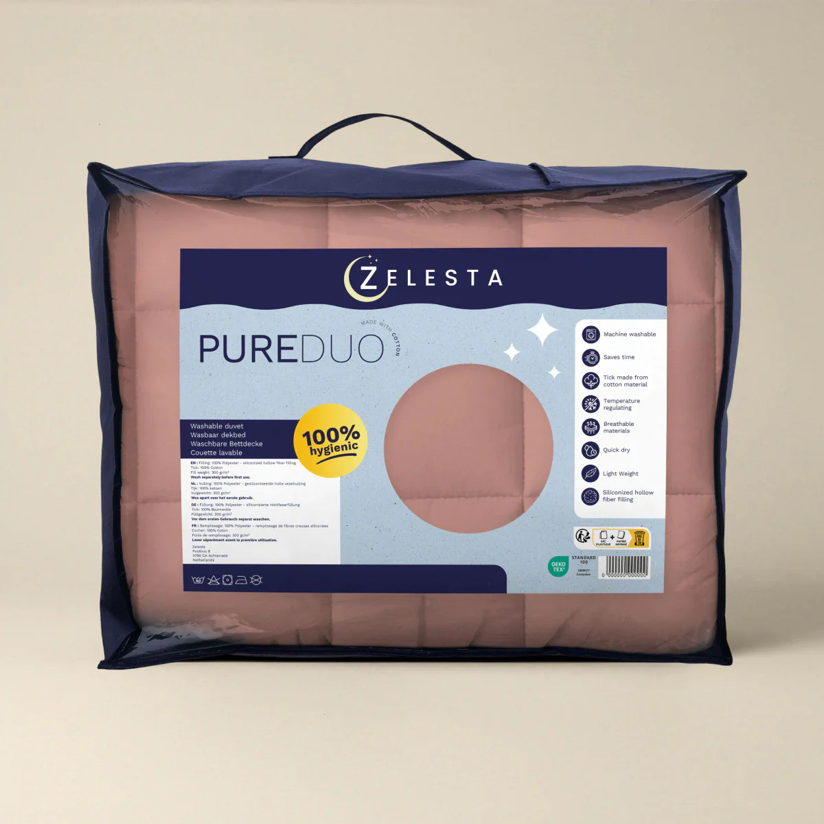Zelesta Pure Duo Baumwolle Sommerbettdecke - Terrakottarosa & Erdrosa - Image 7