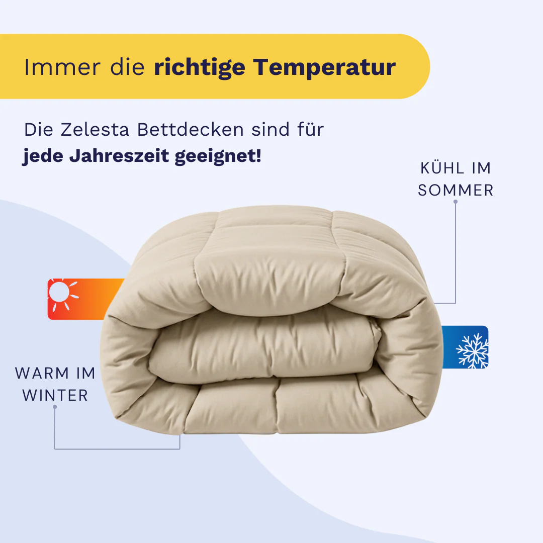 Zelesta Pure Uni Baumwolle Bettdecke - Desert Sand - Image 4