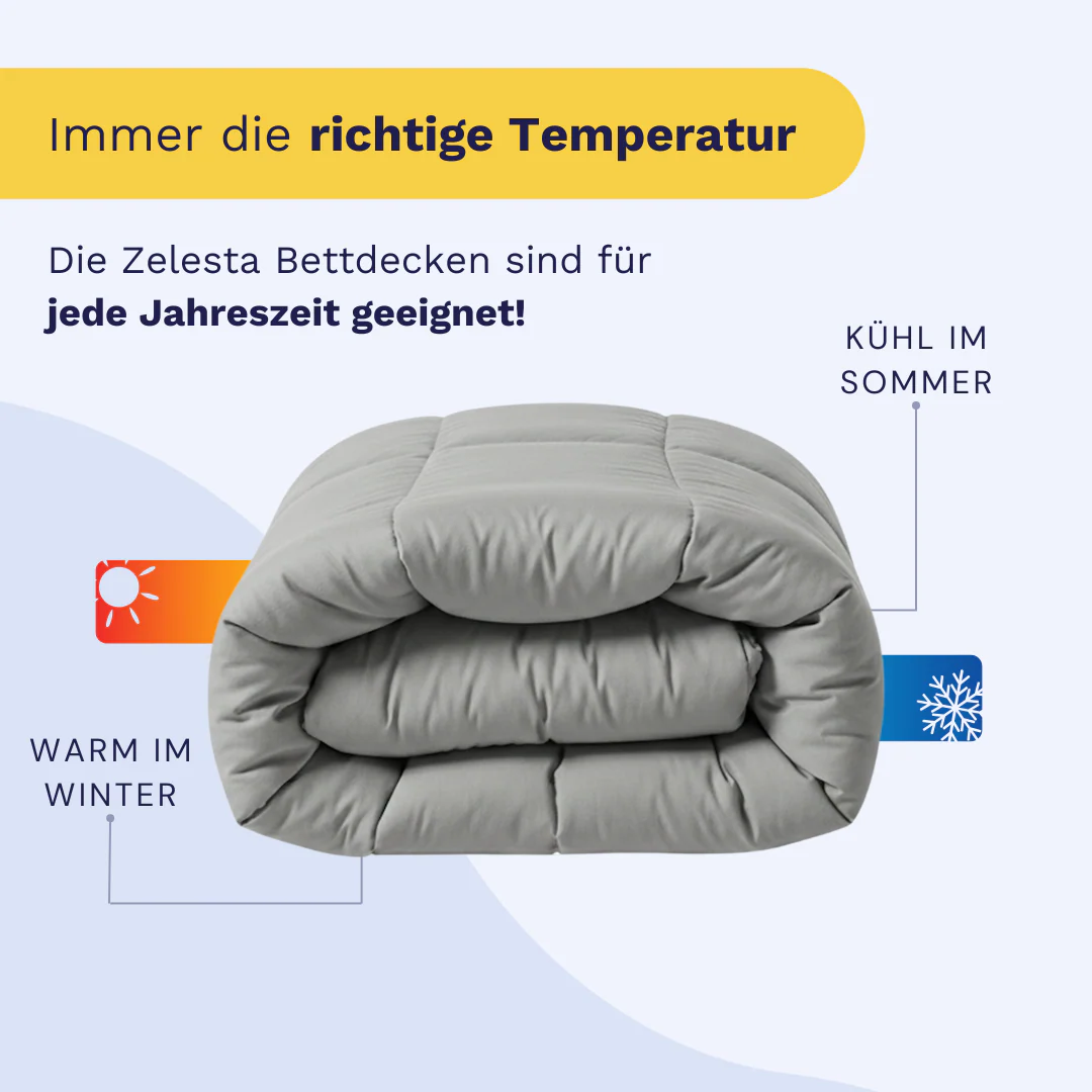 Zelesta Pure Uni Baumwolle Bettdecke - Morning Grey - Image 4