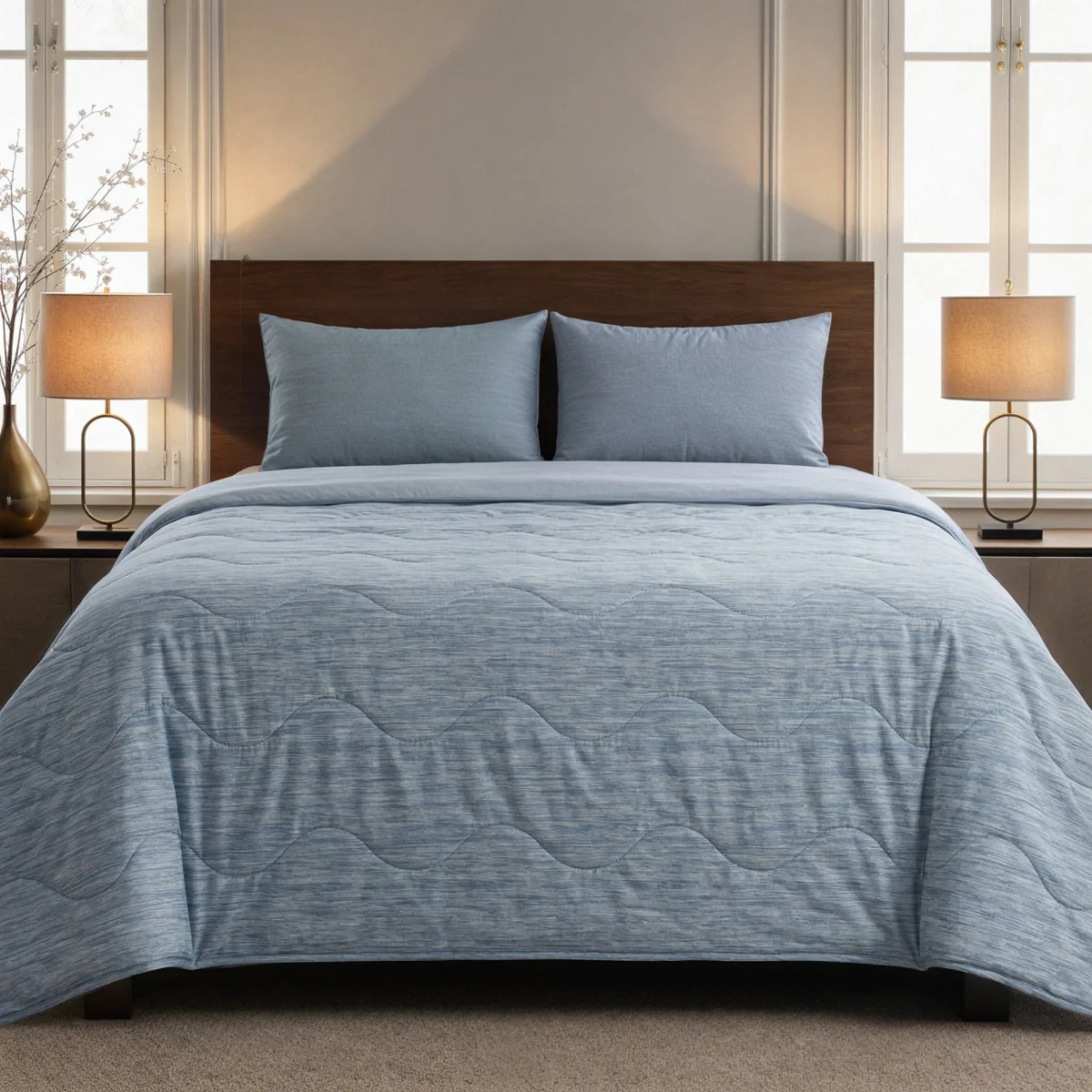 Zelesta Special Cooling Blend Sommerbettdecke - Sanftes Blau - Image 3