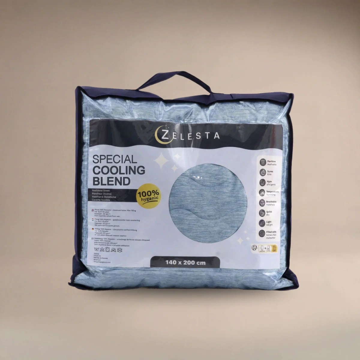 Zelesta Special Cooling Blend Sommerbettdecke - Sanftes Blau - Image 7