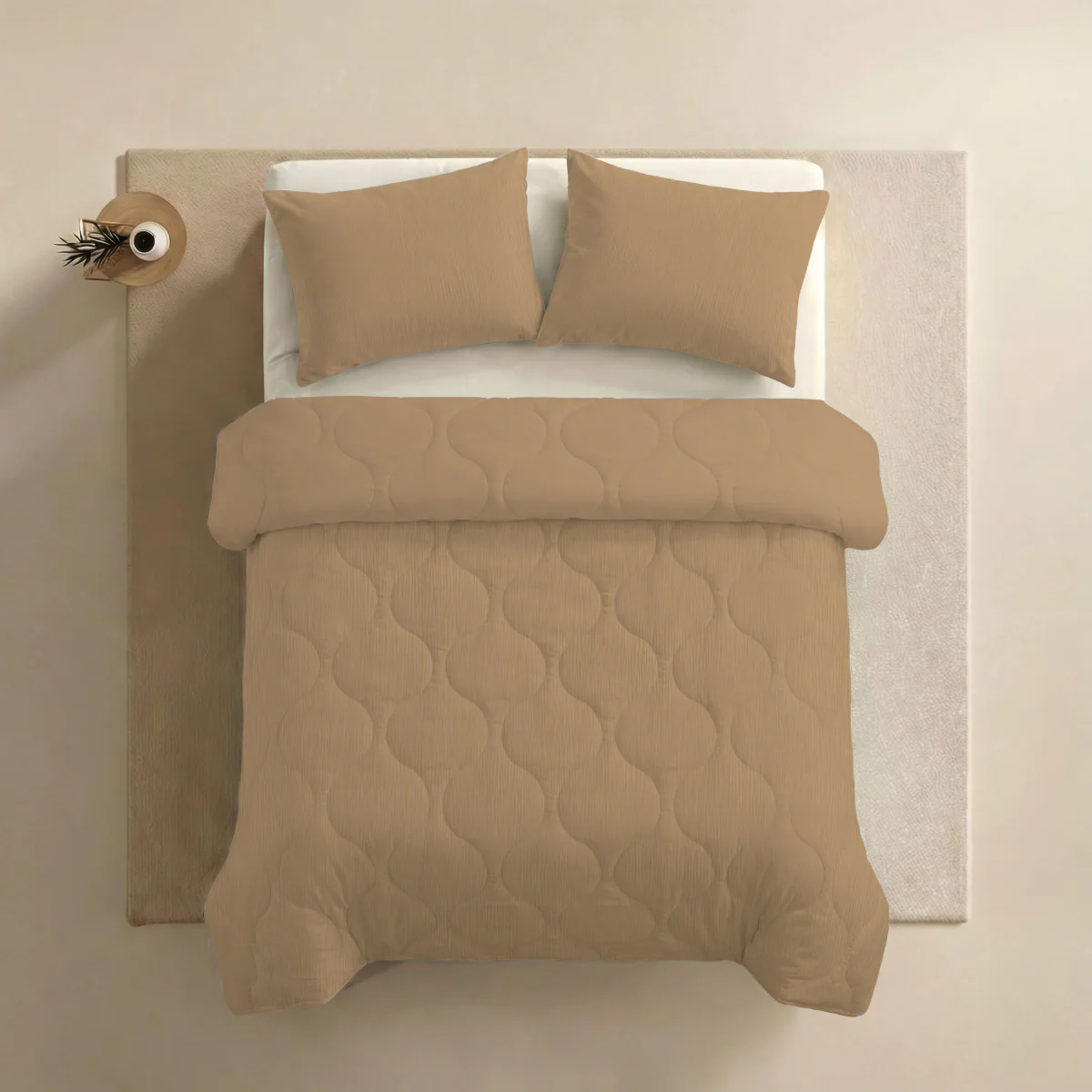 Zelesta Special Musselin Sommerbettdecke - Warmes sanftes Beige - Image 5