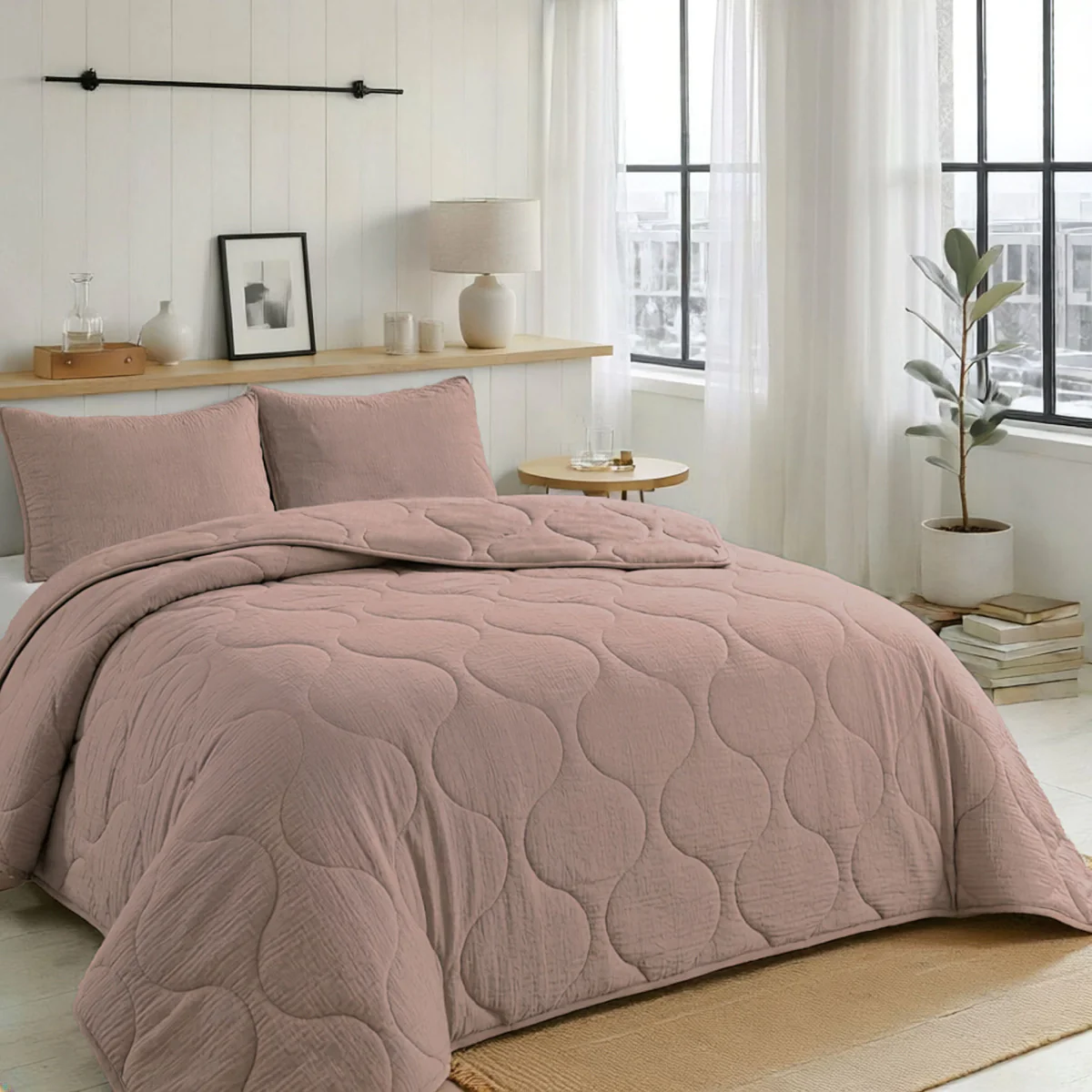 Zelesta Special Seersucker Sommerbettdecke - Puder Rosa - Image 3
