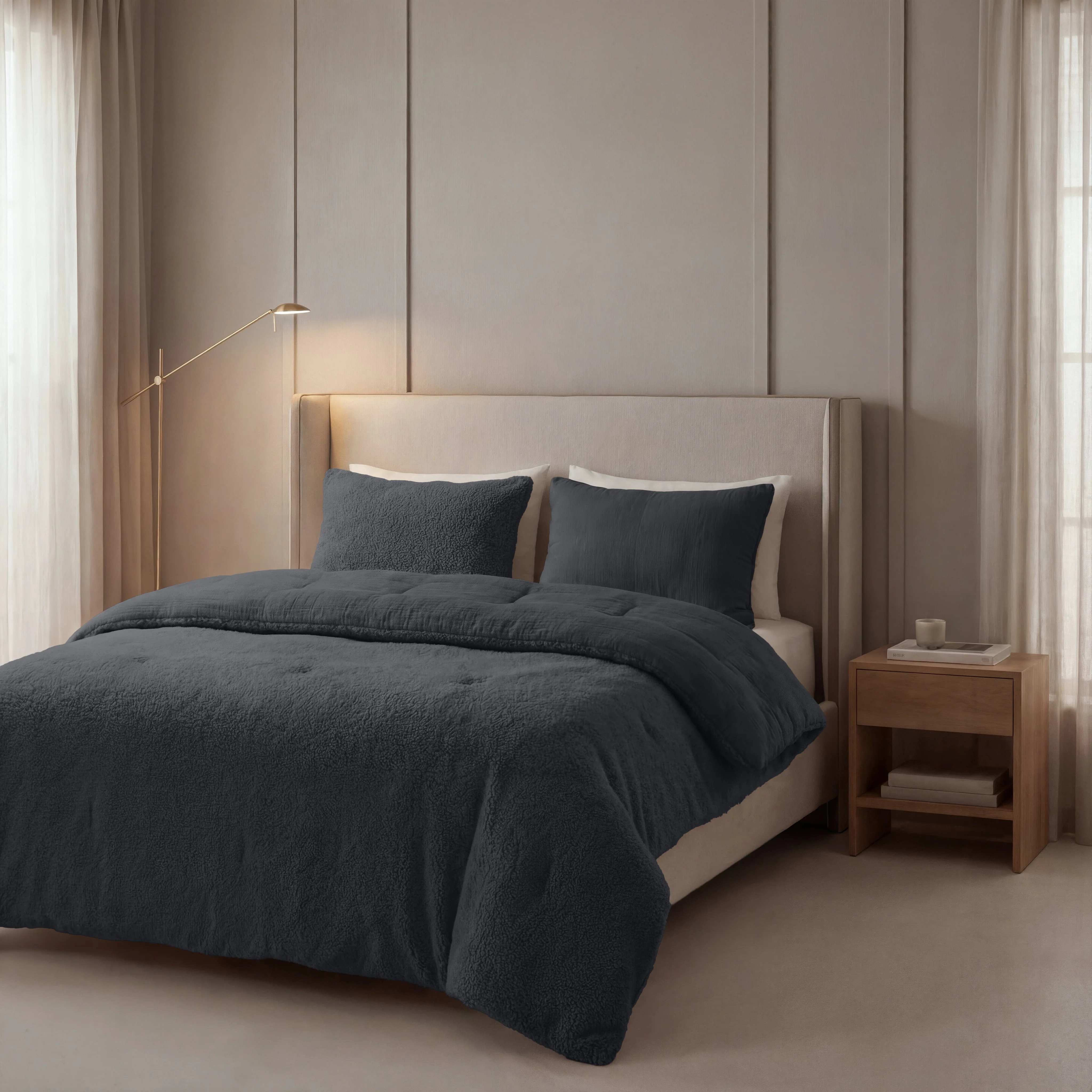 Zelesta Teddy Baumwolle Musselin - Anthracite - Image 3