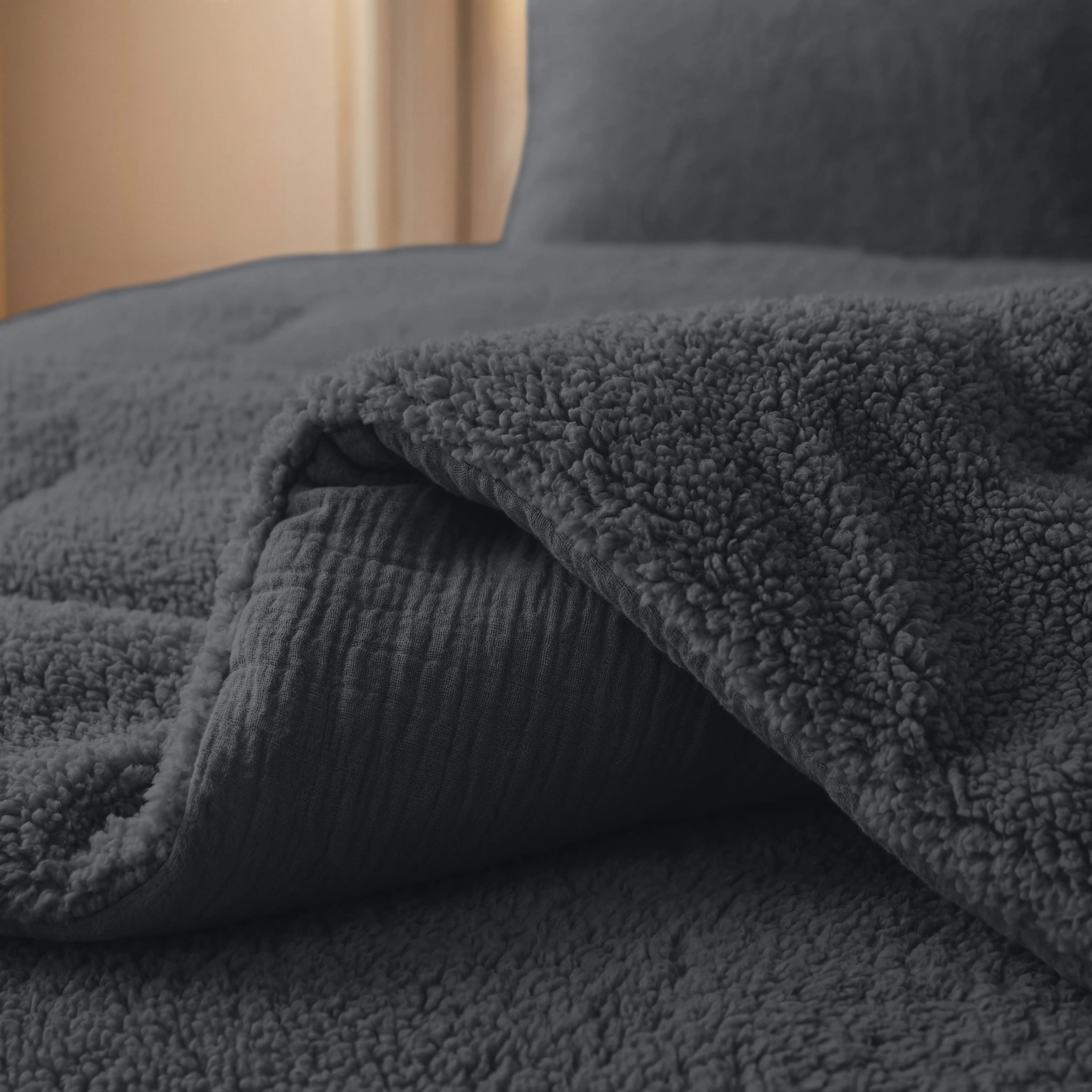 Zelesta Teddy Baumwolle Musselin - Anthracite - Image 5