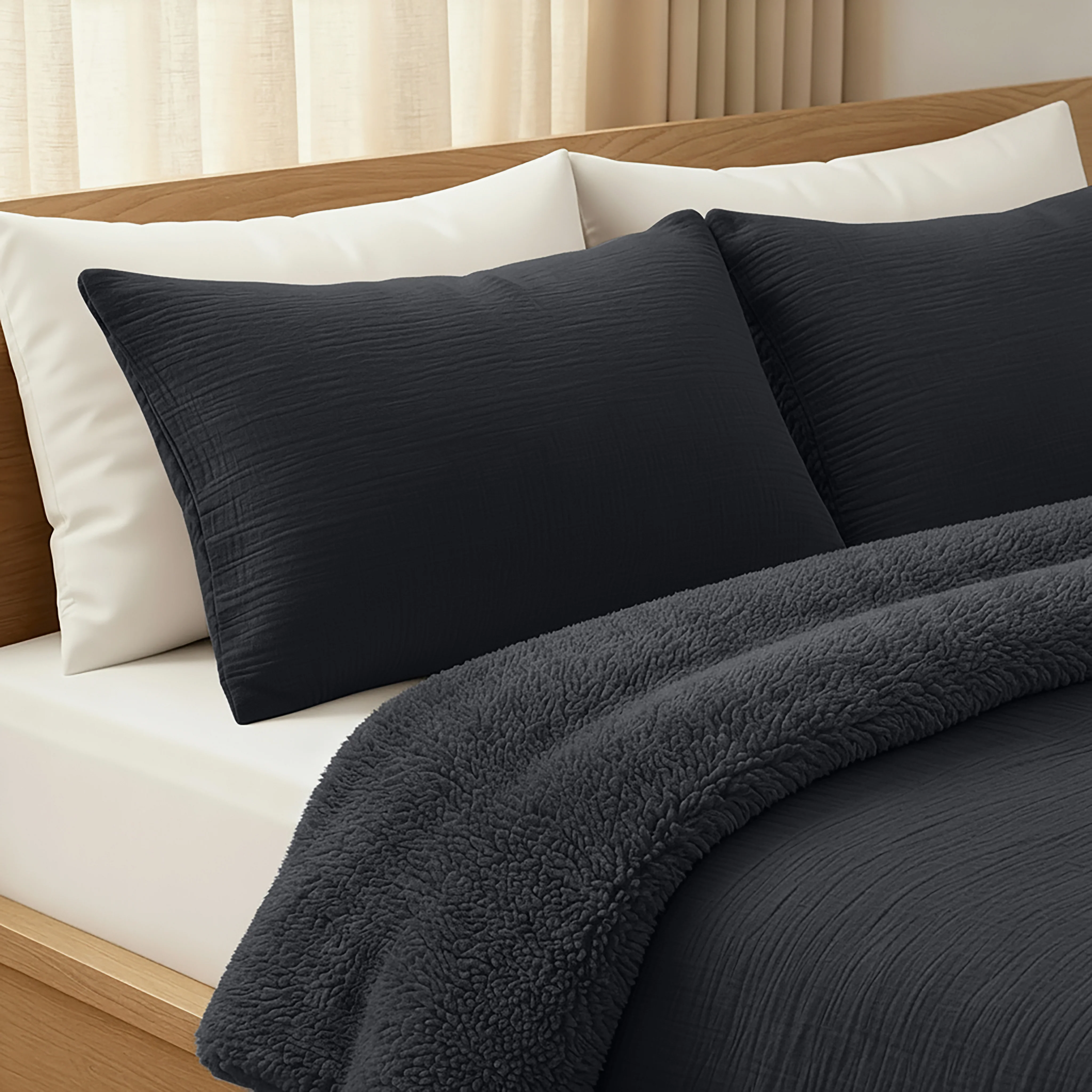 Zelesta Teddy Baumwolle Musselin - Anthracite - Image 6