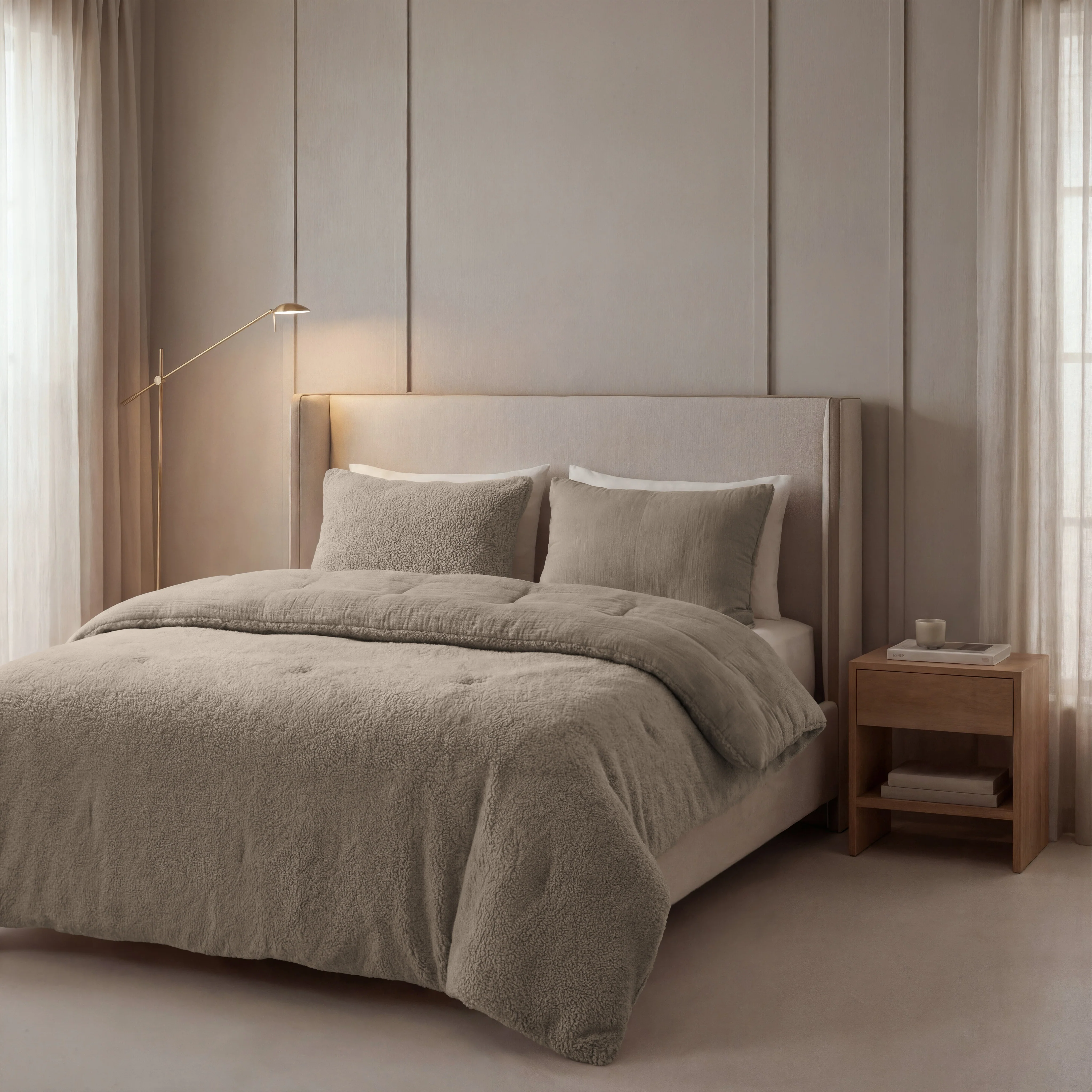 Zelesta Teddy Baumwolle Musselin - Taupe - Image 3