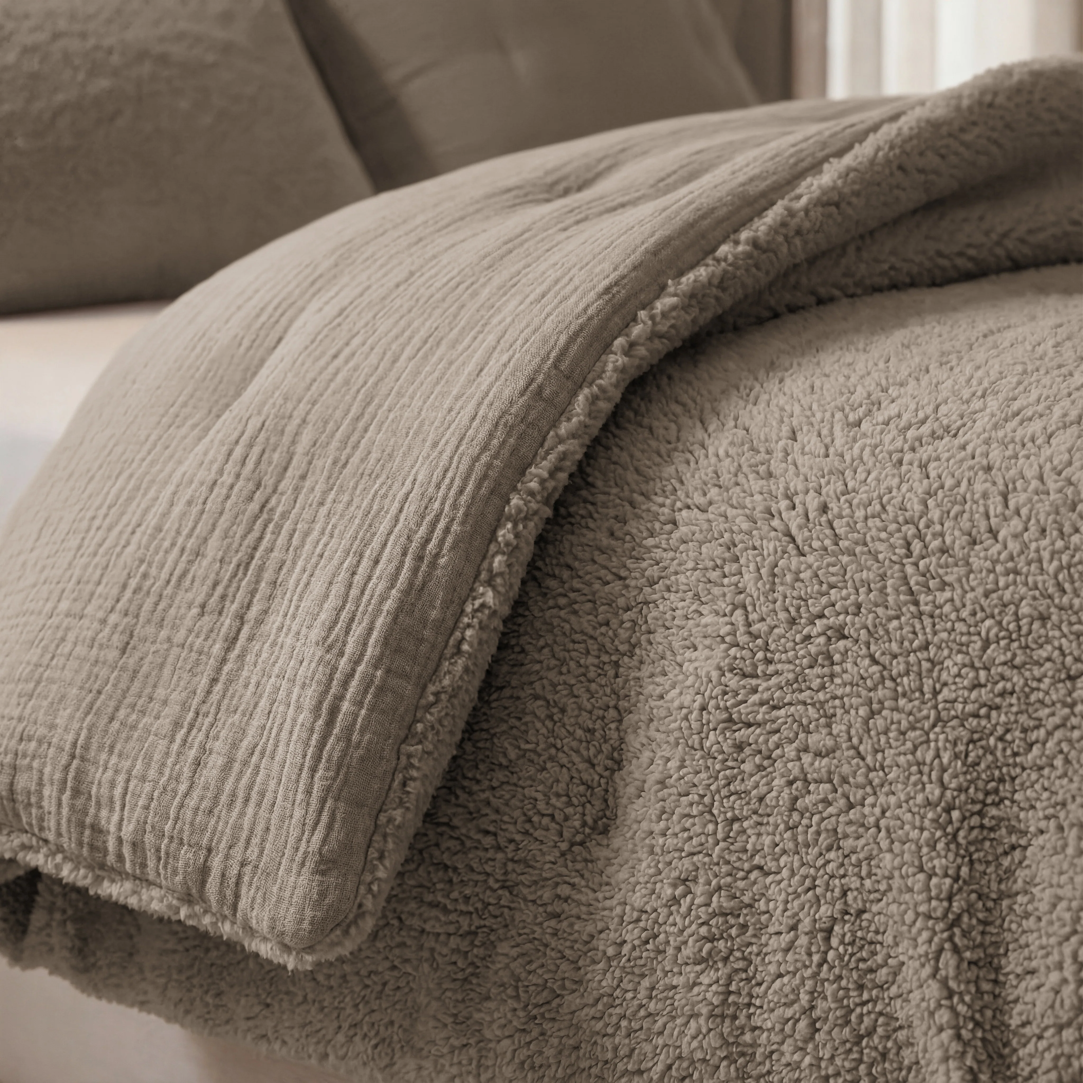 Zelesta Teddy Baumwolle Musselin - Taupe - Image 4