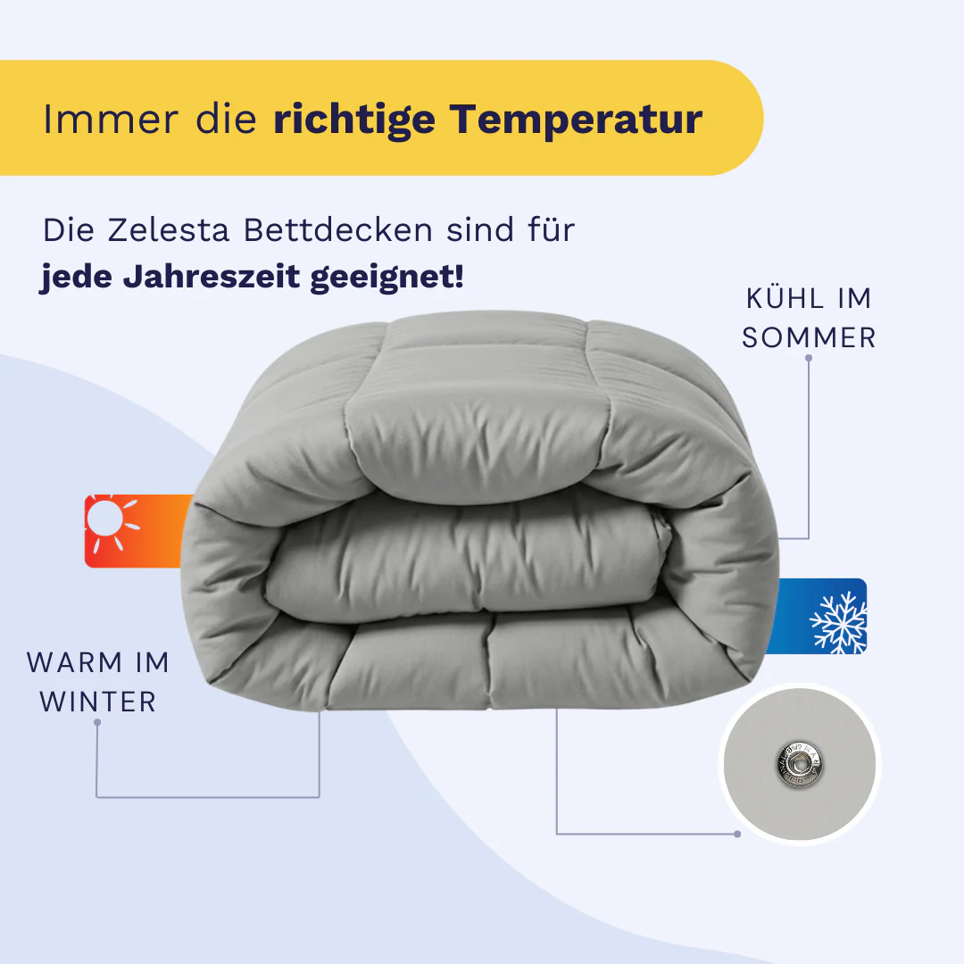 Zelesta Wonderbed 4 Seasons Double Baumwolle - Morning Grey - Image 4