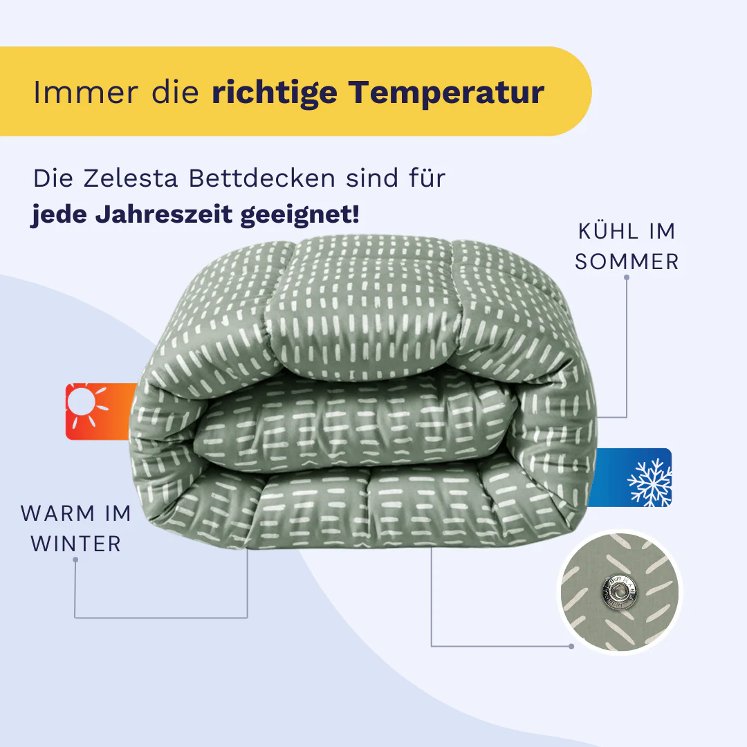 Zelesta Wonderbed 4 Seasons Double - Olive Stitches - Image 4