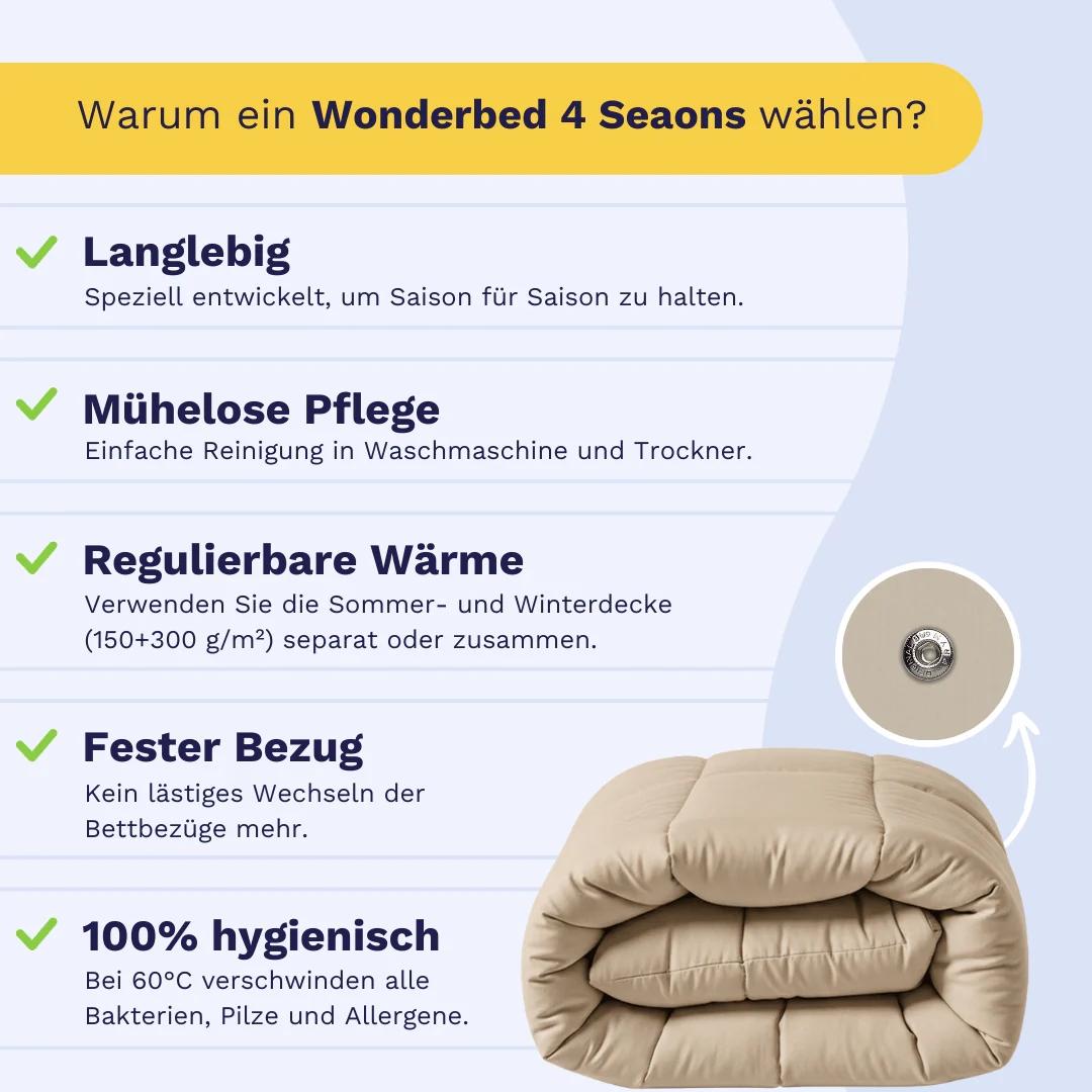 Zelesta Wonderbed 4 Seasons Double - Warm Sand - Image 4