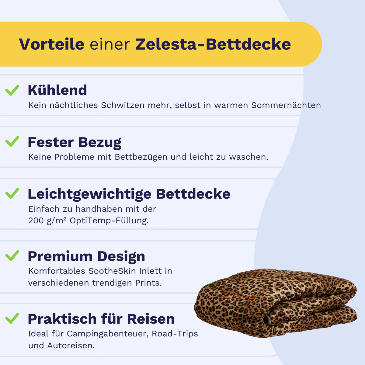 Zelesta Comfort Design Sommerbettdecke - Jaguar Skin - Image 4