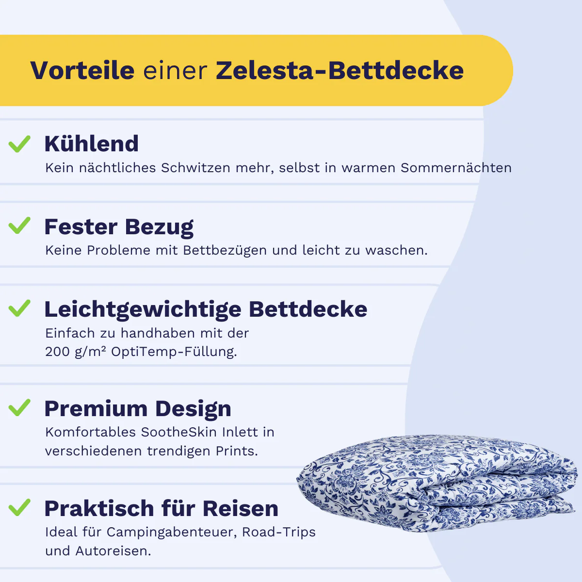 Zelesta Comfort Design Sommerbettdecke - Old Dutch - Image 4