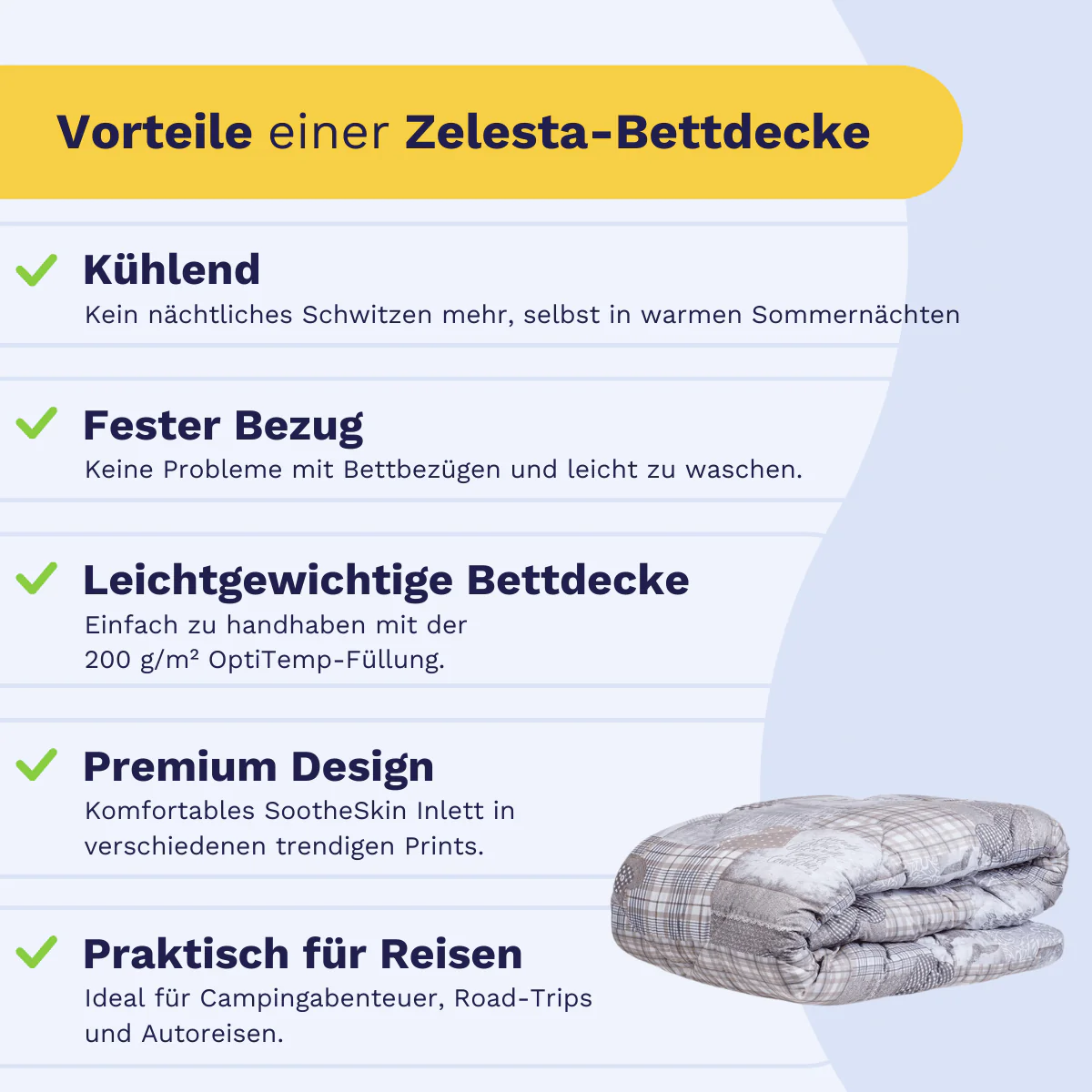 Zelesta Comfort Design Sommerbettdecke - Patchwork Hearts - Image 4