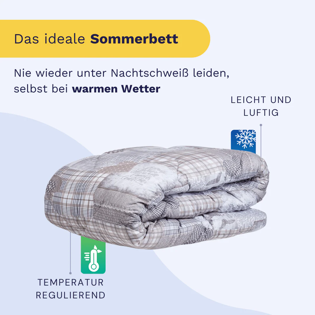 Zelesta Comfort Design Sommerbettdecke - Patchwork Hearts - Image 5
