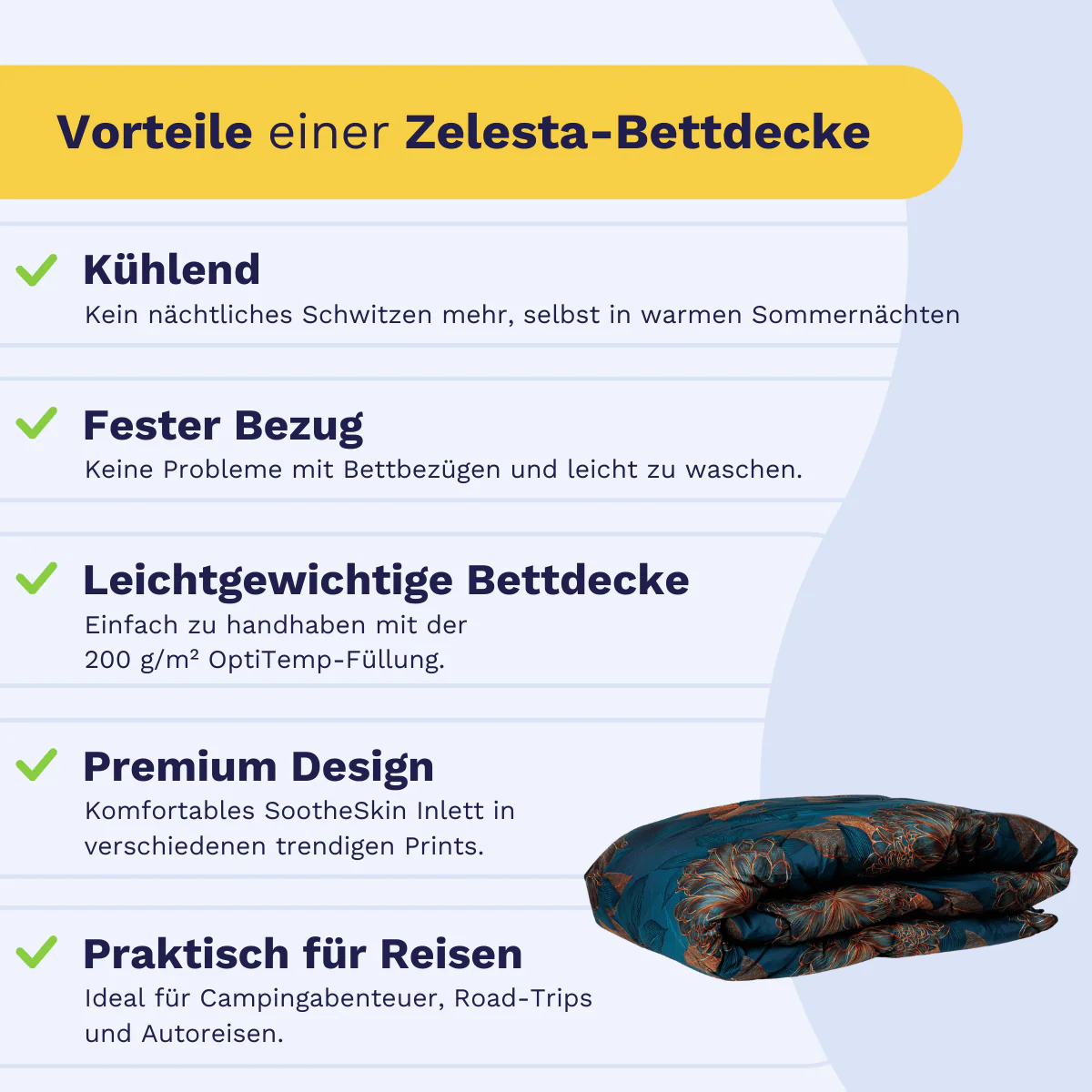 Zelesta Comfort Design Sommerbettdecke - Royal Flowers - Image 4