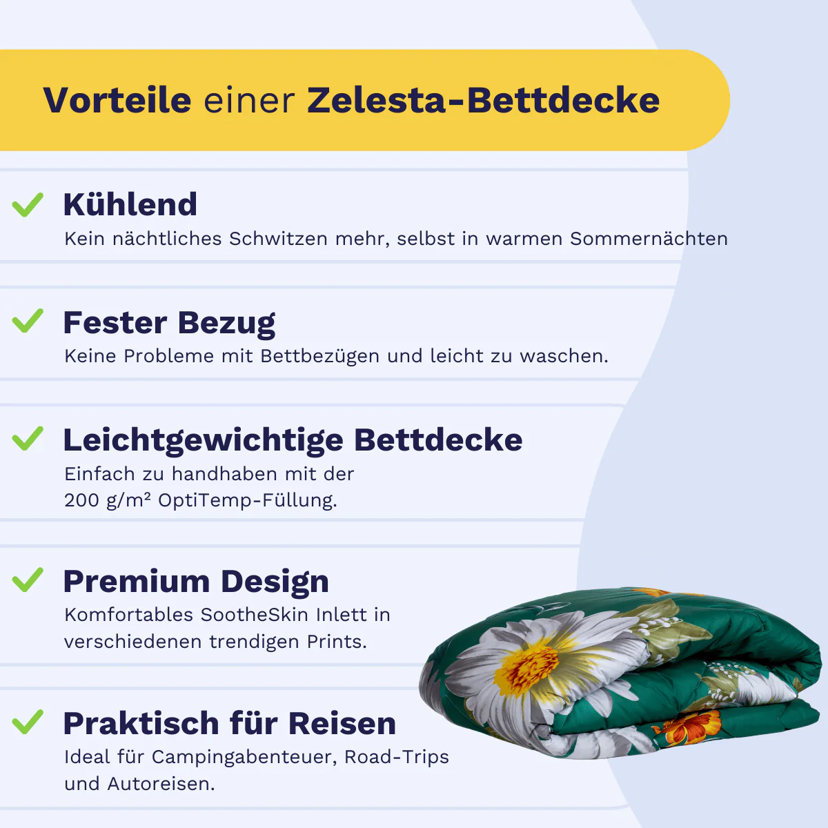 Zelesta Comfort Design Sommerbettdecke - Spring Flowers - Image 4