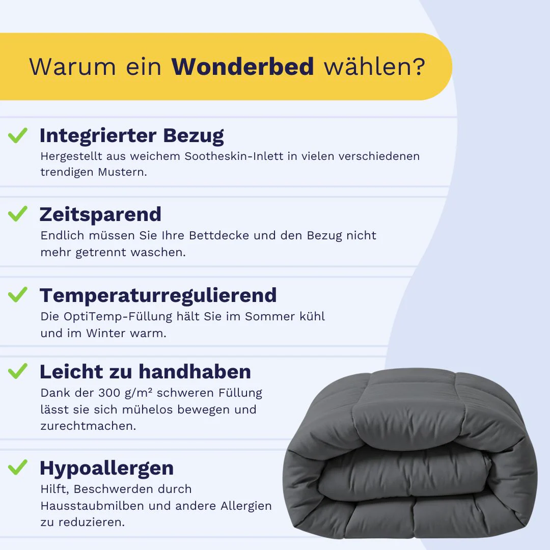 Zelesta Comfort Uni Bettdecke – Steingrau - Image 3